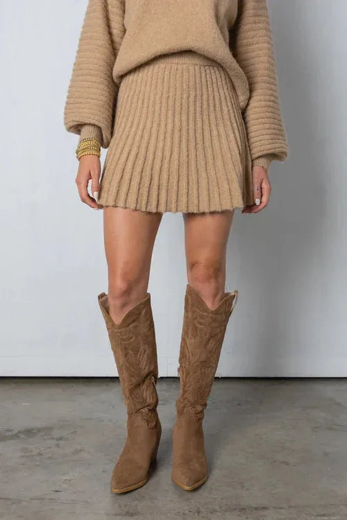 Elara | Pleated Sweater and Skirt
