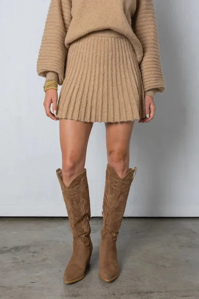 Elara | Pleated Sweater and Skirt