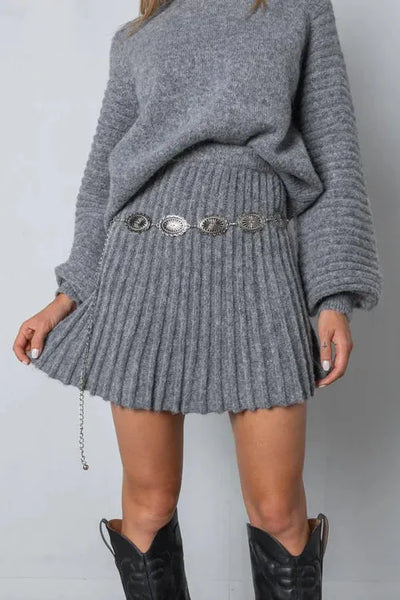 Elara | Pleated Sweater and Skirt