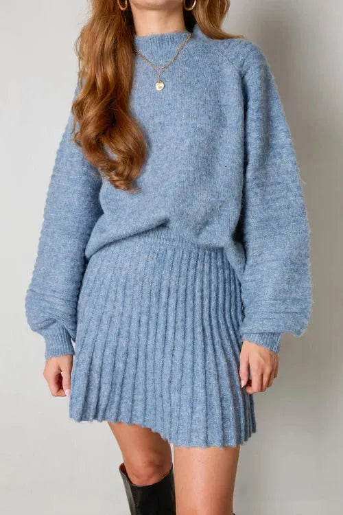 Elara | Pleated Sweater and Skirt