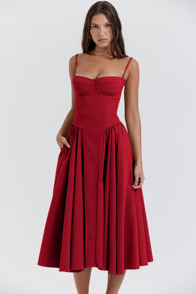 Elowen | Corset Midi Dress