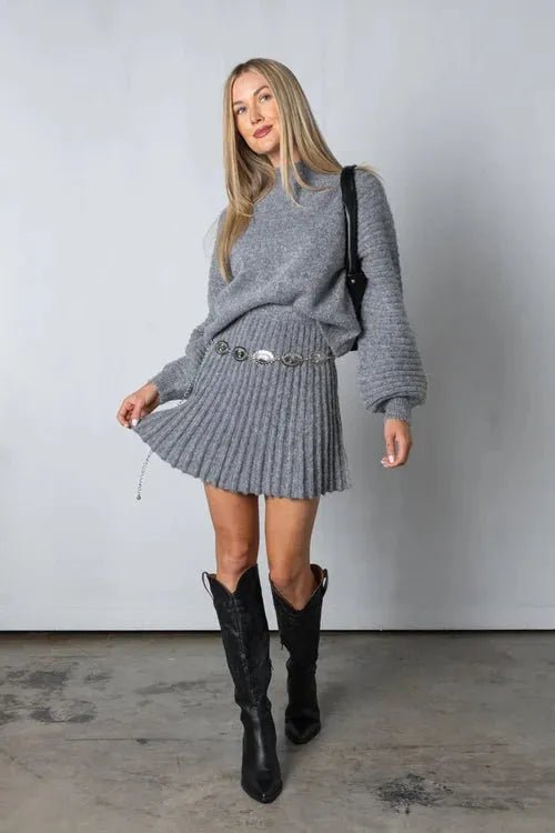 Elara | Pleated Sweater and Skirt
