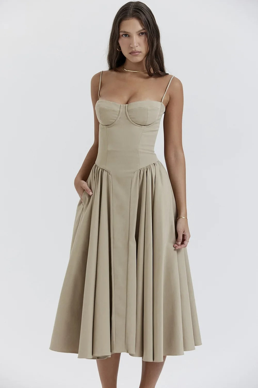 Elowen | Corset Midi Dress
