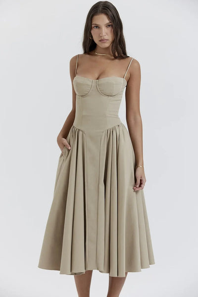 Elowen | Corset Midi Dress