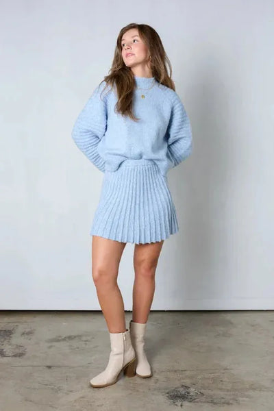 Elara | Pleated Sweater and Skirt