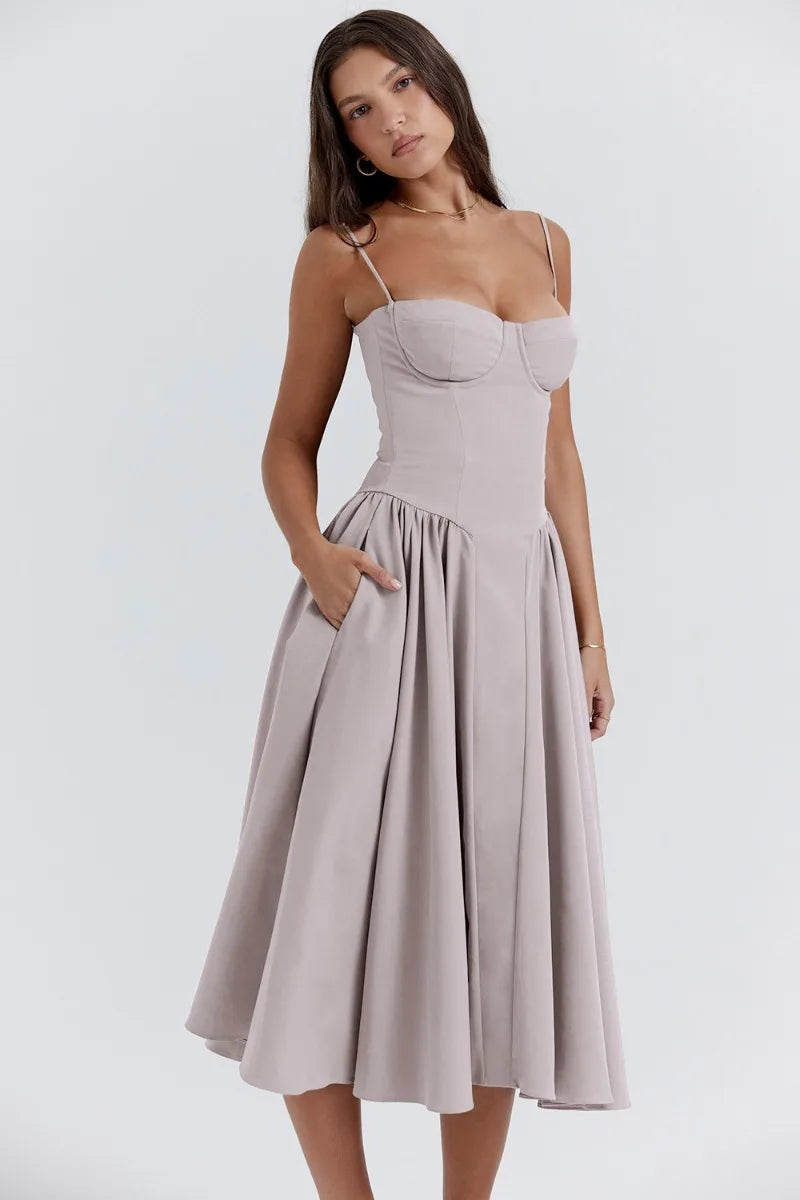 Elowen | Corset Midi Dress