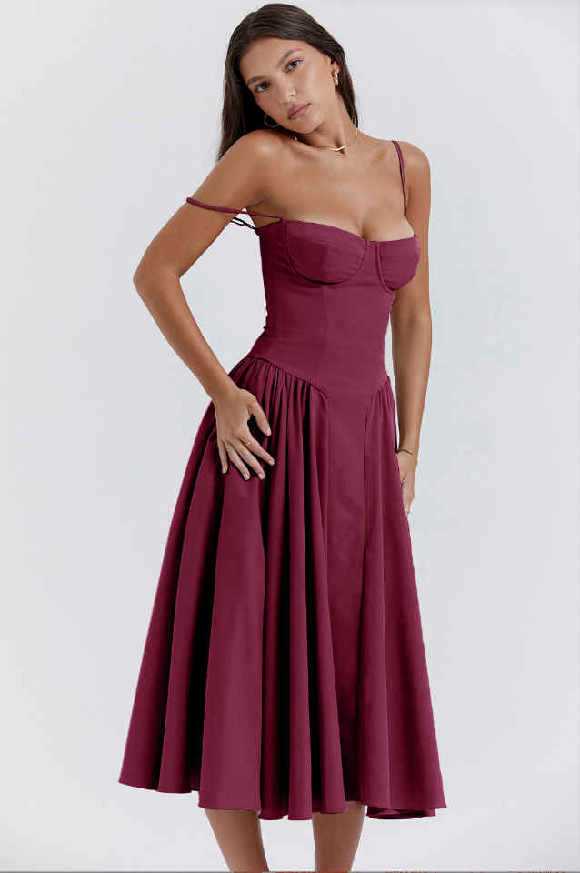 Elowen | Corset Midi Dress
